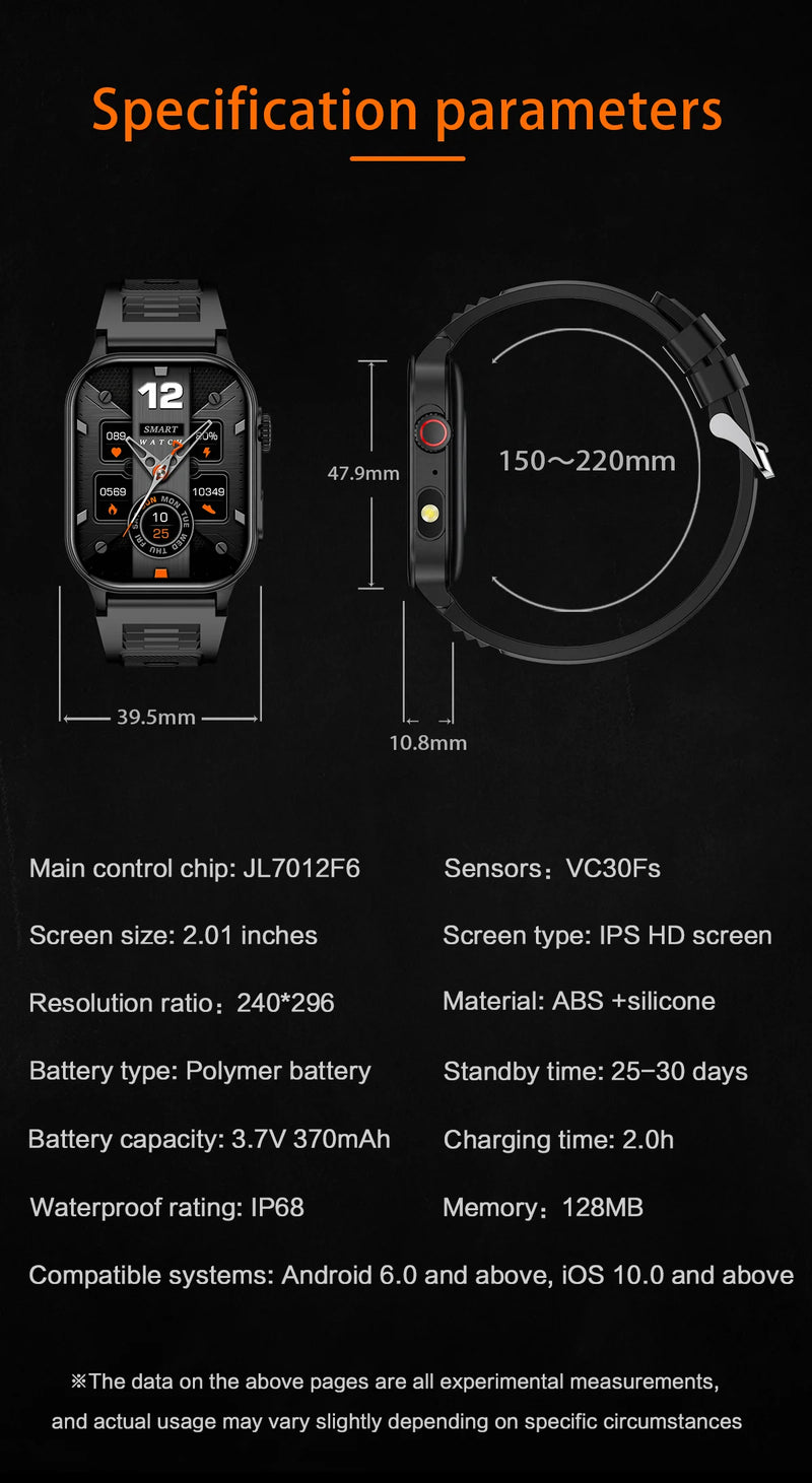 Relógio Inteligente 2.01" HD Display